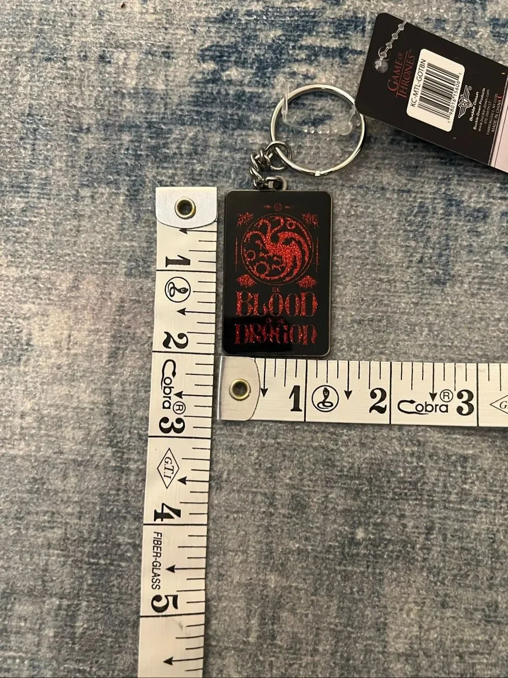 New House of The Dragon Red Black 3 Headed Dragon House Targaryen Keychain